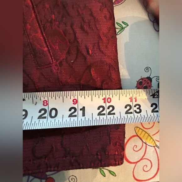 J Jill Vintage Wool Blend Brocade Damask Textured Burgundy Collar Jacket Large - Picture 8 of 13